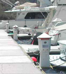 Torreta de suministro eléctrico - POWERPORT® - HyPower - de suministro de agua / con iluminación integrada / para pantalán