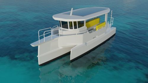 Barco profesional embarcación de apoyo al buceo - E-DIVING 1200 - BORD A BORD - barco de pasajeros / trimarán / eléctrico