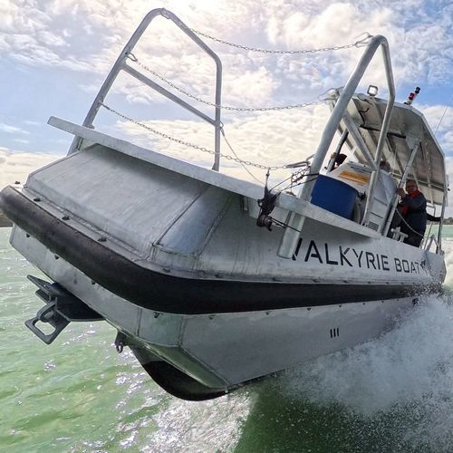 Barco profesional barco de trabajo - Valkyrie 800 - BORD A BORD - barco de pasajeros / fueraborda / de aluminio