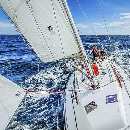 Vela mayor - UK-Halsey International - para velero de crucero / corte radial / Dacron