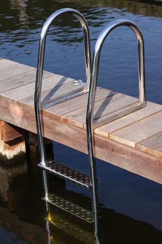 Escalera para pantalán - 4 steps - DockAdd Marine Equipment - fija / de baño / de acero inoxidable