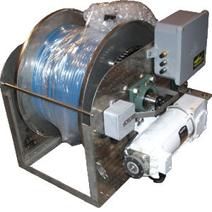 Chigre para buque - Shark Marine Technologies - para cable umbilical de ROV / con motor hidráulico