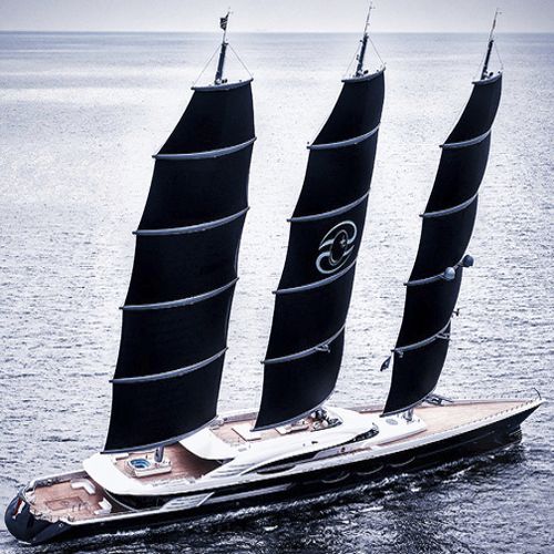 Superyate de vela de lujo de crucero - BLACK PEARL - Oceanco - con fly / 3 mástiles
