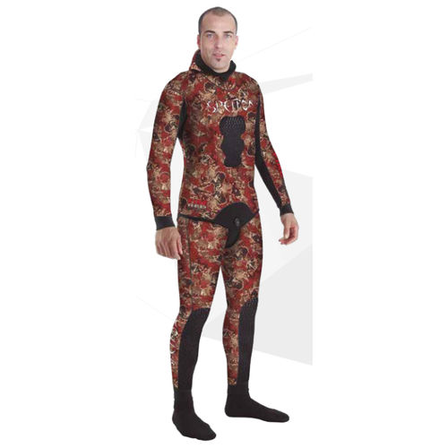Traje húmedo de buceo - FIRE RED CAMO - SPETTON - de manga larga / de una pieza / con capucha