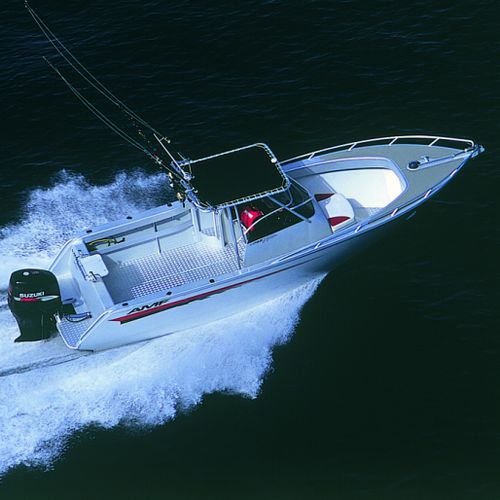 Barco open fueraborda - Viper 720 - AMF Boat Company - con consola central / de pesca deportiva / con T-top