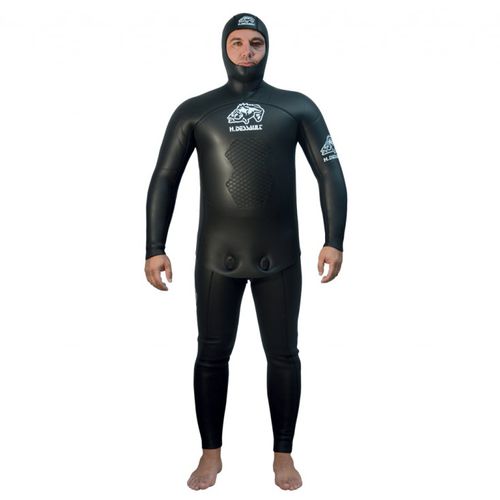 Traje húmedo para pesca submarina - ABYSS 15 - H. Dessault - de dos piezas / con capucha / 7.5 mm