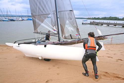 Catamarán deportivo de regata - EAGLE 16 - Eagle Catamarans - doble / con dos trapecios / F16