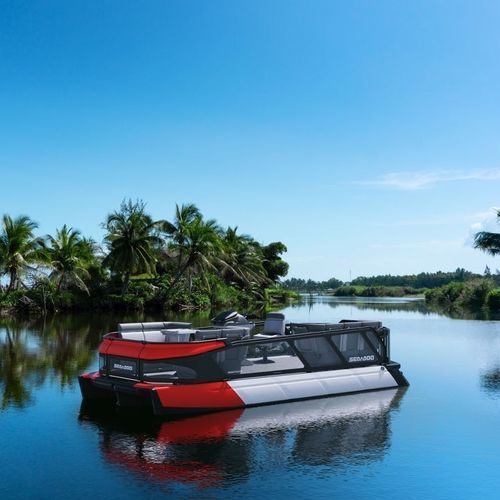 Barco pontón fueraborda - SWITCH® - Sea-doo - tri-tube / open / con consola lateral