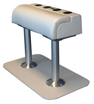 Asiento semisentado - 2200-50SA - Todd Marine Products - para barco / con portacañas de pesca