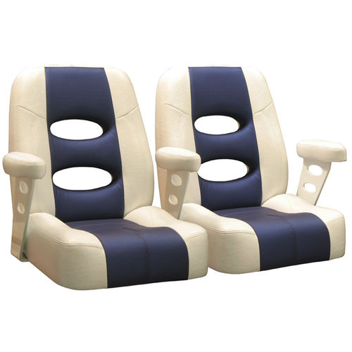 Asiento piloto - 4BBF8 - Llebroc Industries - para barco / con reposabrazos / respaldo alto
