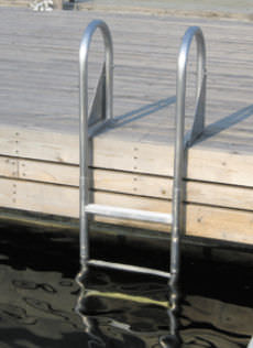 Escalera para pantalán - HOWELL™ GALVALUME™ FLIP-UP - Dock Edge - plegable / de baño / de aluminio