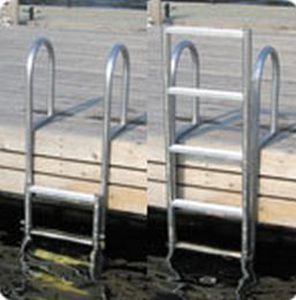 Escalera para pantalán - Dock Edge - abatible / de baño / de aluminio