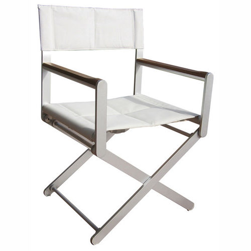 Silla tipo director de cine para barco - OSKAR | Silver - Valdenassi - para yate / plegable / blanca