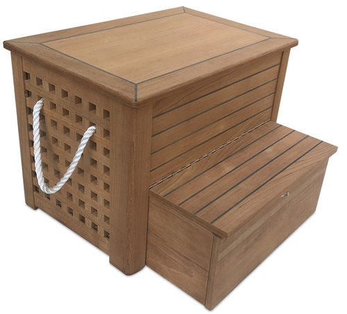 Baúl de teca con peldaño retráctil - STEP Storage Chest - Valdenassi - para barco
