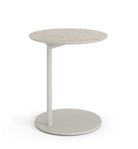 Mesa de centro náutico - ALTO Diam. cm 40 x h cm 44 - Valdenassi - para yate / de aluminio / negra