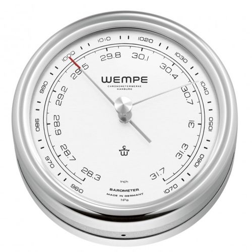 Barómetro analógico - CW250014 - Gerhard D. WEMPE KG Division Chronometerwerke - de acero inoxidable / blanco