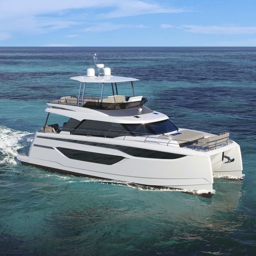 Barco cabinado catamarán - M48 - Prestige Yachts - intraborda / bimotor / con fly