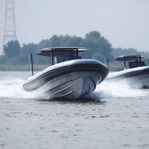 Embarcación neumática intraborda - TT VICTORY - Yachtwerft Meyer - RIB / con consola central / 12 personas máx.