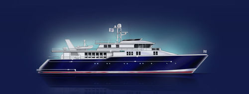 Megayate de crucero - MY 50 - Fassmer - raised pilothouse / con 6 camarotes / de acero