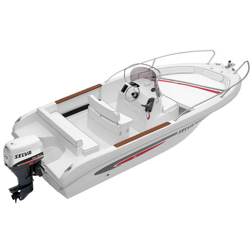 Barco open fueraborda - D.5.6 - Selva Marine - Fiberglass - con consola central / de fibra de vidrio / 6 personas máx.