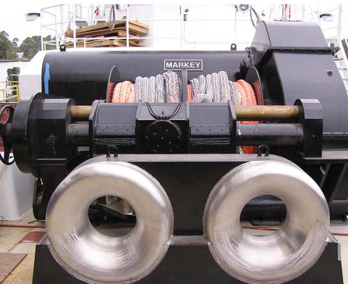 Chigre para buque - DESDF-48-200 - Markey Machinerympany - de remolcado / motor eléctrico / tambor doble