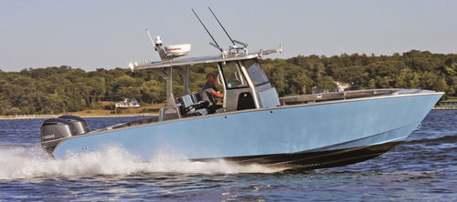 Barco open fueraborda - 32 FEARLESS - Metal Shark Aluminum Boats - bimotor / con consola central / de recreo