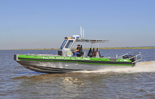 Barco profesional barco de vigilancia - 33 RELENTLESS - Metal Shark Aluminum Boats - fueraborda / de aluminio / con casco rígido