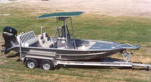 Bay boat fueraborda - 1872V-CC-03 - Scully's Aluminum Boats - con consola central / de pesca deportiva / de aluminio