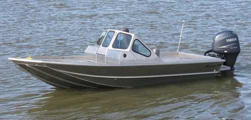 Bay boat fueraborda - 1872V - Scully's Aluminum Boats - con doble consola / de pesca deportiva / de aluminio
