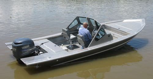Barco open fueraborda - 2072VFT - Scully's Aluminum Boats - con doble consola / de aluminio