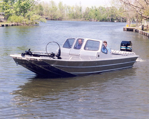 Barco open fueraborda - 2072V Innovator 11 - Scully's Aluminum Boats - con doble consola / de aluminio