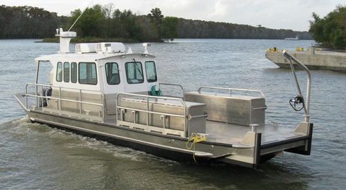 Barco profesional gabarra de trabajo - 3411BV - Scully's Aluminum Boats - fueraborda / de aluminio