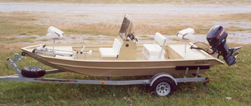 Bass boat fueraborda - 1760SV-CC - Scully's Aluminum Boats - con consola central / de pesca deportiva