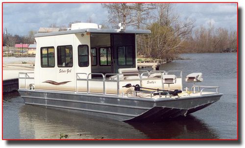 Barco casa intraborda - 26 Cabin Barge - Scully's Aluminum Boats - de aluminio