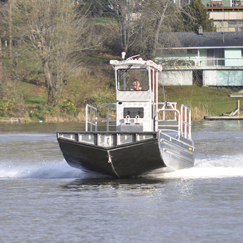 Barco profesional gabarra de trabajo - V BARGE 26' #1 - Workskiff Inc - fueraborda / de aluminio
