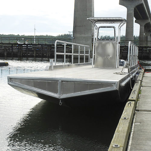 Barco profesional gabarra de trabajo - V BARGE 30' - Workskiff Inc - fueraborda / de aluminio