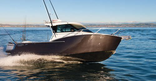 Cabin-cruiser fueraborda - CUSTOM 750 XS - Dickey Boats Limited - con hard-top / de pesca deportiva