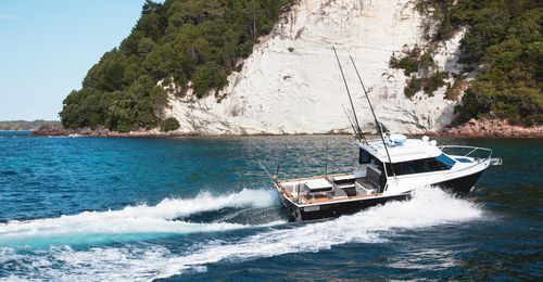 Cabin-cruiser intraborda - CUSTOM 850 - Dickey Boats Limited - con cockpit cerrado / de pesca deportiva