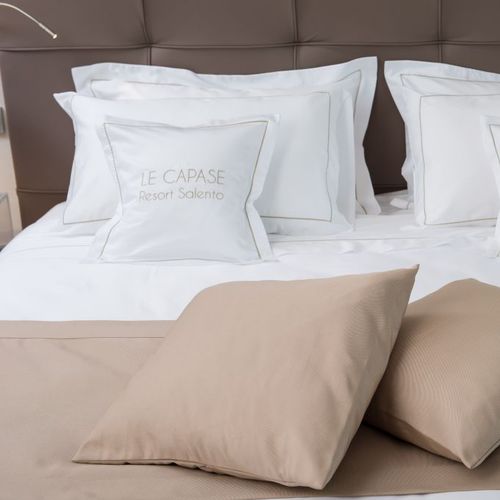 Ropa de cama juego de cama a medida - Plain Cotton Sateen - White colour - Capitani Luxury on Board