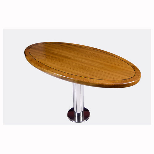 Mesa de cockpit para yate - Oval - Release Marine - fija / de teca