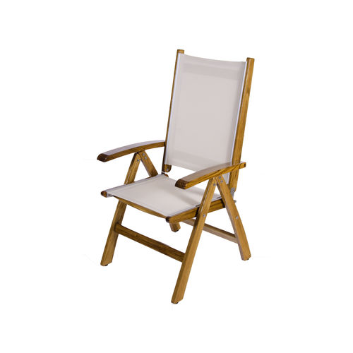 Silla estándar para barco - ST18 - Release Marine - plegable / con reposabrazos / de teca