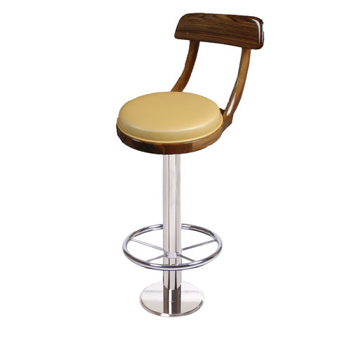 Taburete de bar base redonda - Swoop Back - Release Marine - para yate / para buque / de teca