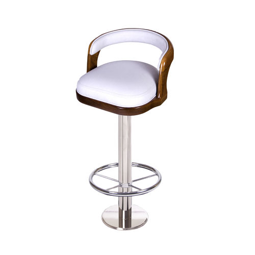 Taburete de bar base redonda - Londoner - Release Marine - para yate / para buque / de teca