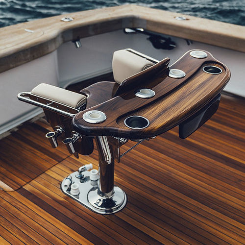 Silla de combate para barco - Carolina Classic - Release Marine - con reposabrazos / de teca