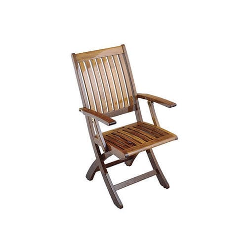 Silla estándar para barco - Barbuda  - Release Marine - plegable / con reposabrazos / de teca
