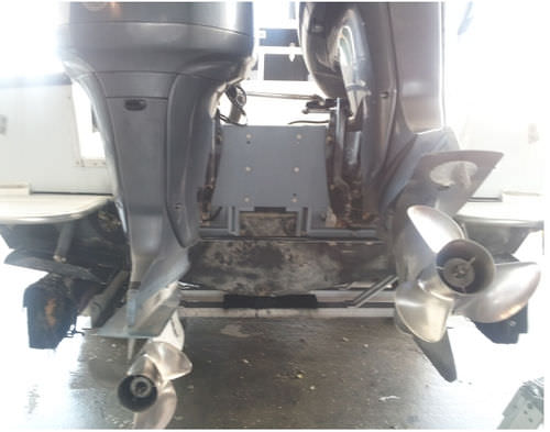 Soporte elevador de motor para barco - DOUBLE JAC™ - Bob's Machine Shop - ajustable
