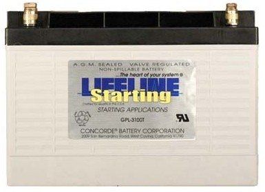 Batería marina - GPL-3100T - Lifeline Batteries - 12 V / plomo / AGM