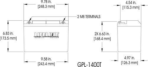 Batería marina - GPL-1400T - Lifeline Batteries - 12 V / plomo / AGM