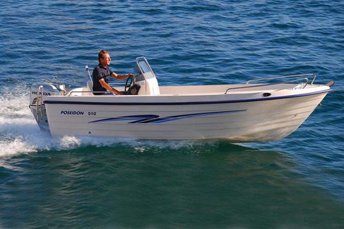 Barco open fueraborda - FISH 5.10 T - Biskinis Bros S.A. - con consola central / de pesca deportiva / 7 personas máx.