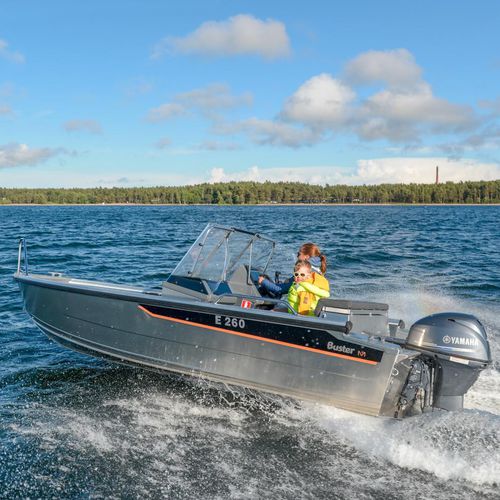 Barco open fueraborda - M1 / M2 - FISKARS Inha Works., Buster Boats - con consola lateral / con doble consola / de pesca deportiva